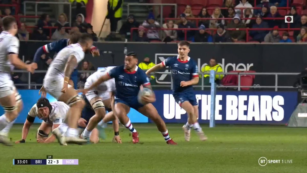 CHARLES PIUTATUUUUU 🤯 It's Harry Randall's try, but this is all about the Bristol Bears 🐻 full back. #GallagherPrem