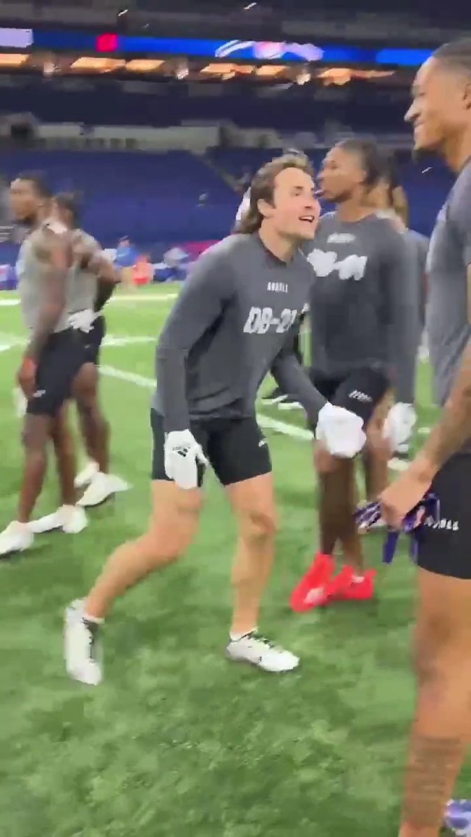 Riley Moss is feeling pretty good after his drills 😂 Riley Moss Hawkeye Football 📺: #NFLCombine on NFL Network 📱: Stream on NFL+