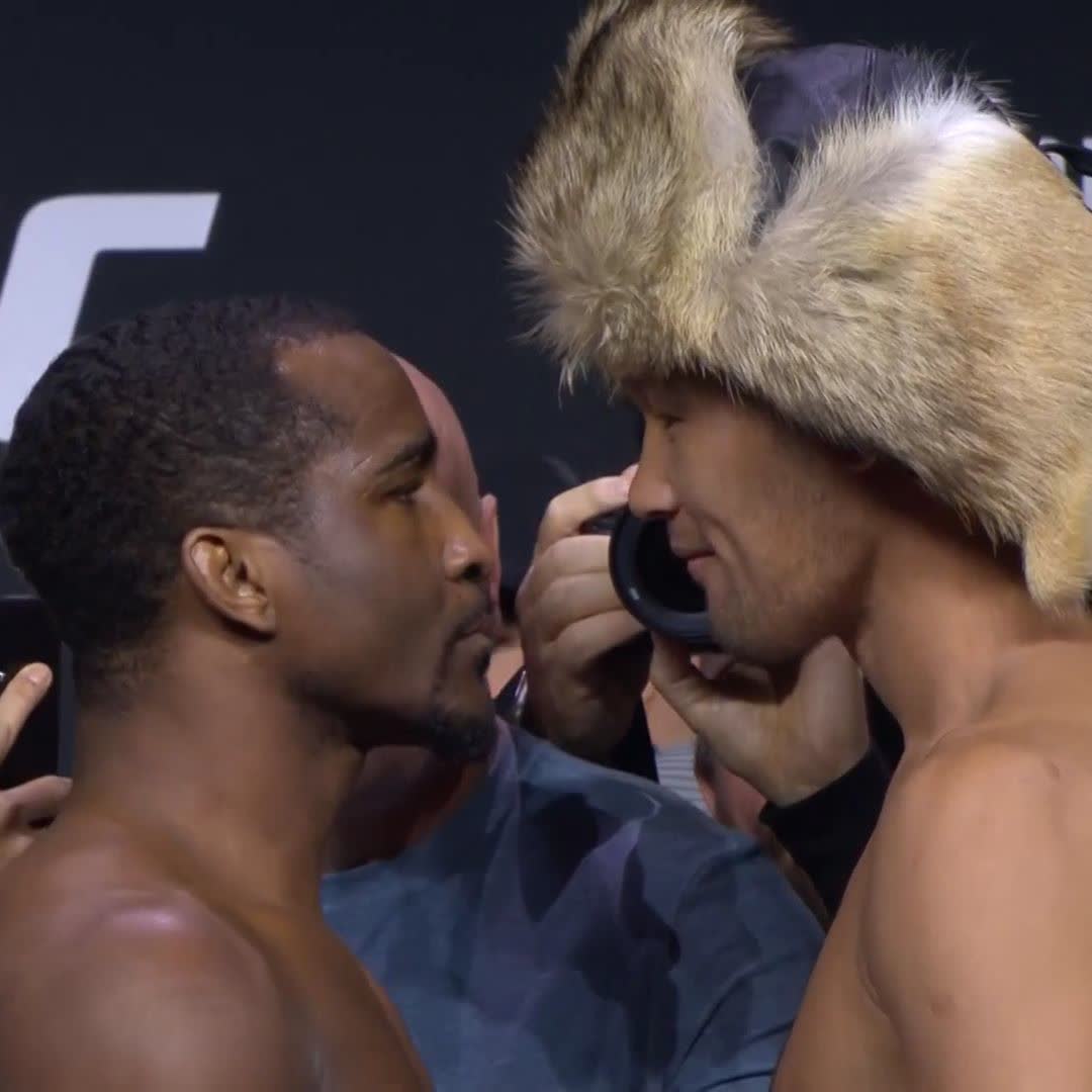 Expect a banger between these two 👀 Geoff (handzofsteel) Neal meets Shavkat “Nomad” Rakhmonov on our #UFC285 main card! [ Live tomorrow on ESPN+ PPV: ]