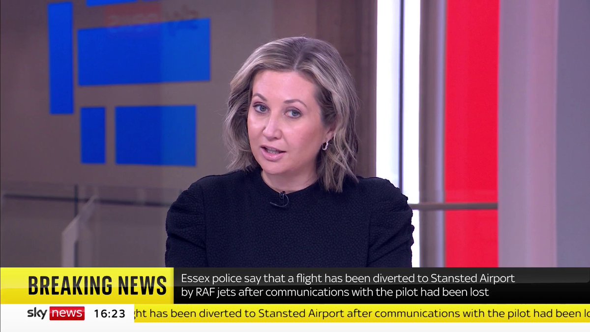 BREAKING: The Ministry of Defence says RAF jets were authorised to fly supersonic to assist a civilian aircraft. This follows an Essex police statement that said a flight was diverted to Stanstead Airport after communication had been lost 👉 📺 Sky 501