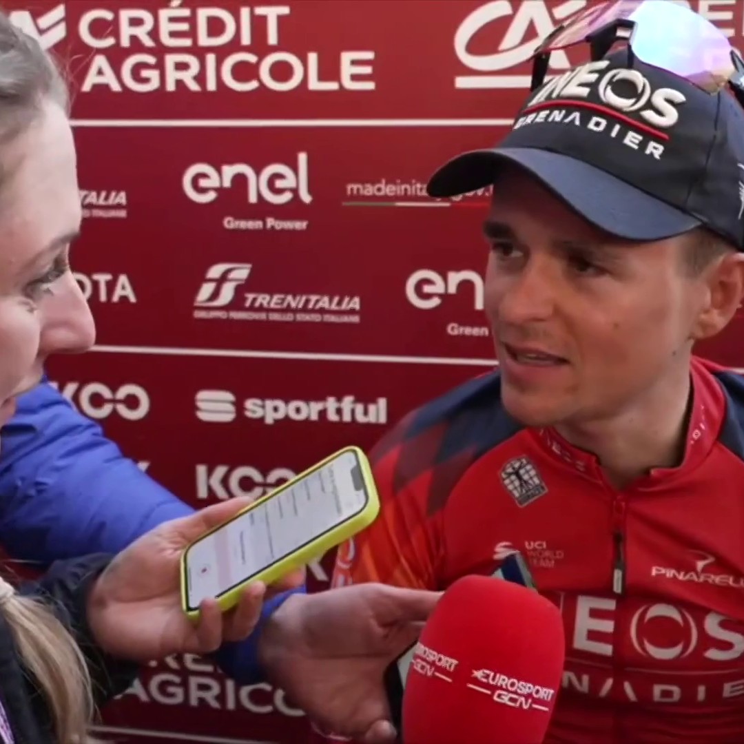 "At what point did you know you had the legs to win it?" 🤔 "... On Tuesday." 😂 Tom Pidcock tells Dame Laura Kenny that his historic Strade Bianche win was all about the preparation - and the vibes.