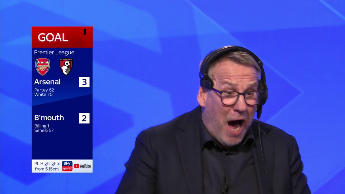 You okay Paul Merson? 😅 Arsenal score a last minute goal to claim all 3️⃣ points!