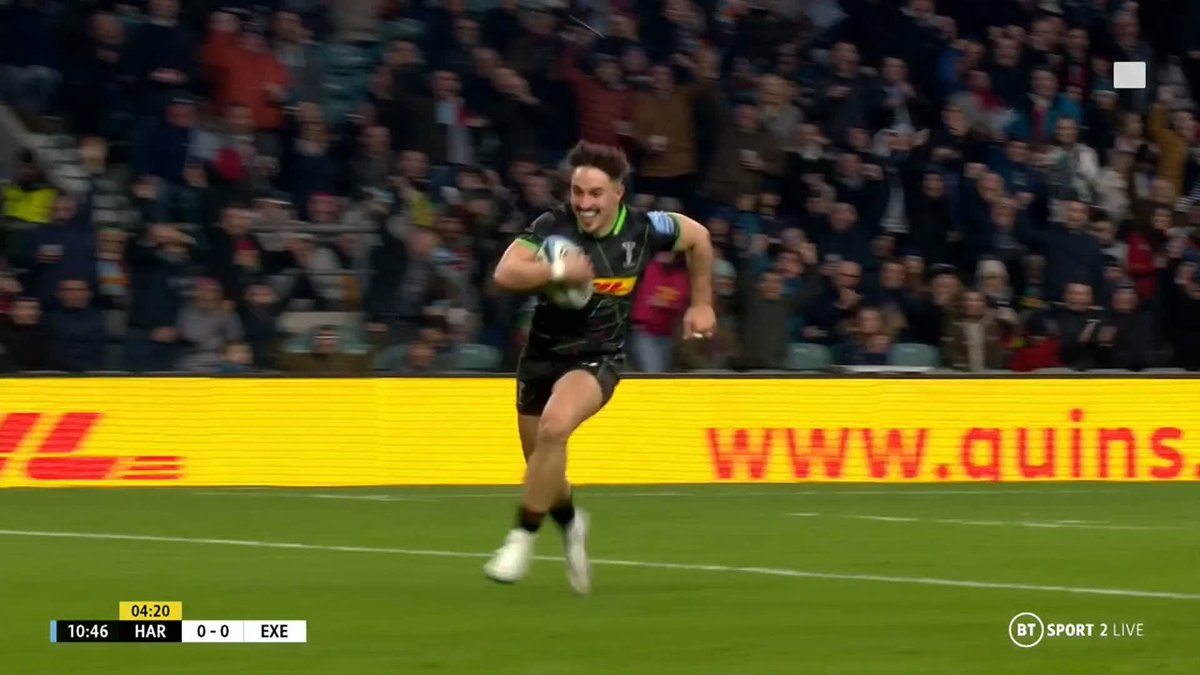The perfection of Marcus Smith kick 💯 And Cadan Murley is just too fast ⚡️ 🎥 Rugby on TNT #COYQ #HARvEXE #BigGame14