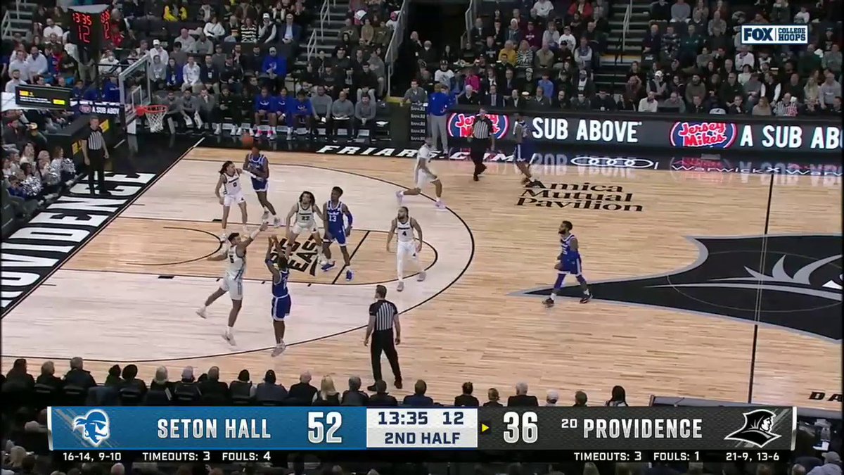 Seton Hall (+7.5) is taking over against No. 20 Providence 🔥 (via FOX College Hoops)