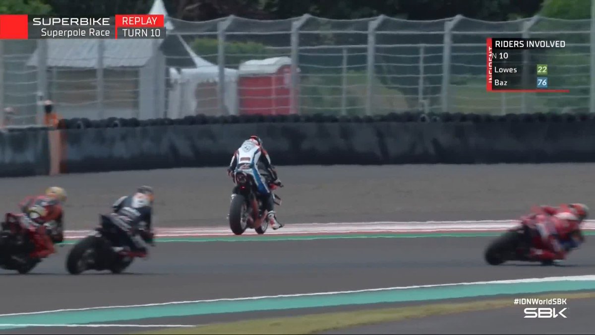 Loris Baz out of the Superpole Race ๐ #IDNWorldSBK ๐ฎ๐ฉ