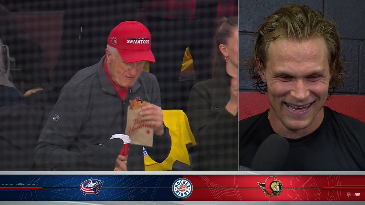 Jakob Chychrun got emotional seeing his grandfather's reaction to his first goal with the Ottawa Senators 🥹 h/t @SNkylebukauskas Tim Hortons