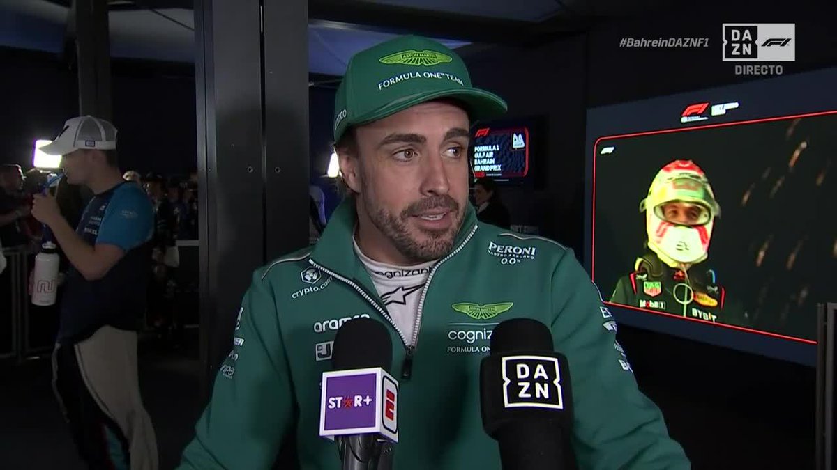 🗣️ Fernando Alonso: "Es un sueño cumplido. Hace ocho meses nunca hubiese pensado que estaríamos luchando con Ferrari o con Mercedes y que íbamos a estar en el podio" #BahreinDAZNF1 🇧🇭