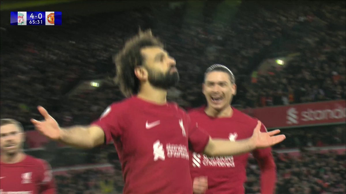 Mo Salah equals Robbie Fowler's record for most Premier League goals in a Liverpool shirt 🤩🔴