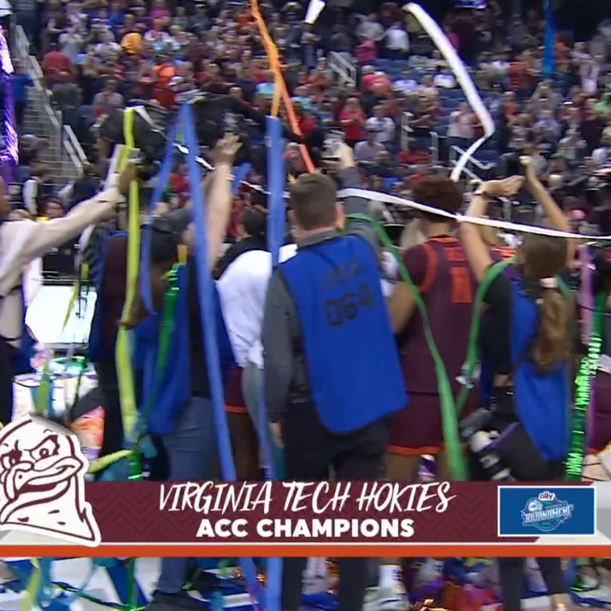 What a moment for Hokie Nation 🏆 The ACC women's tournament champions have punched their ticket! (📍 New York Life)