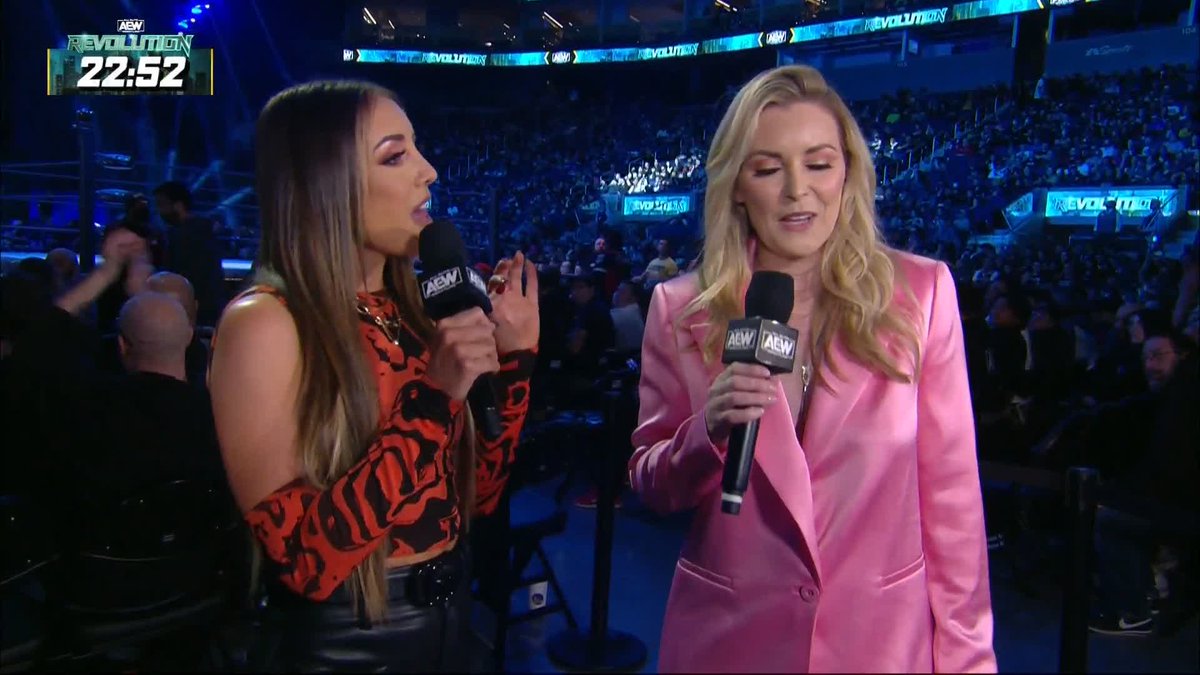 Dr. @realbrittbaker D.M.D is here to support her best pal, Champ JAMIE HAYTER, and has a message for SARAYA and Ruby Soho, ahead of Hayter's #AEW Women's world Championship TONIGHT on #AEWRevolution LIVE on PPV! 🔗