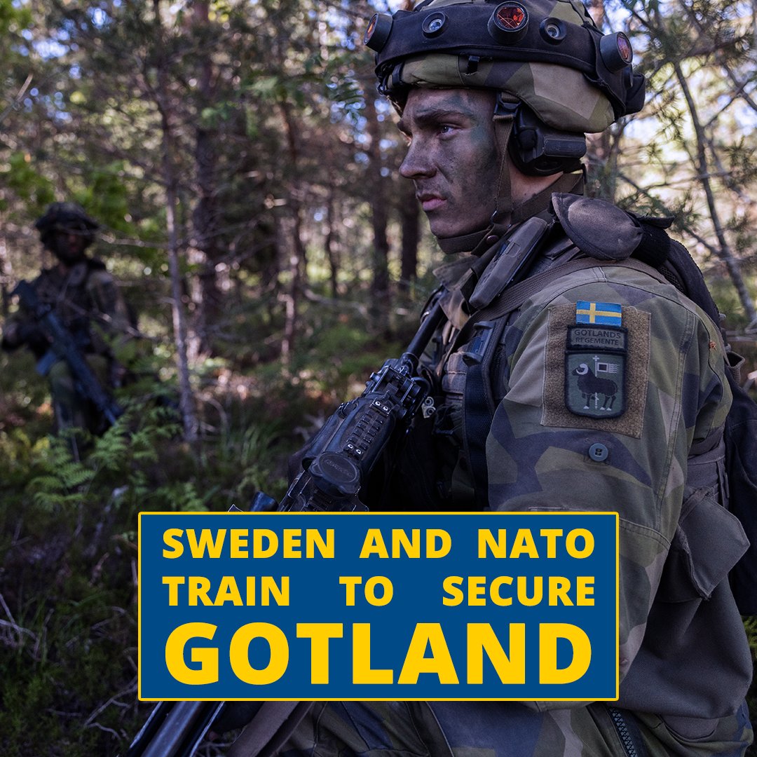 Gotland island commands the southern Baltic Sea ๐ That is why the ๐ธ๐ช Swedish Armed Forces Fรถrsvarsmakten exercise with #NATO Allies to keep it safe and secure