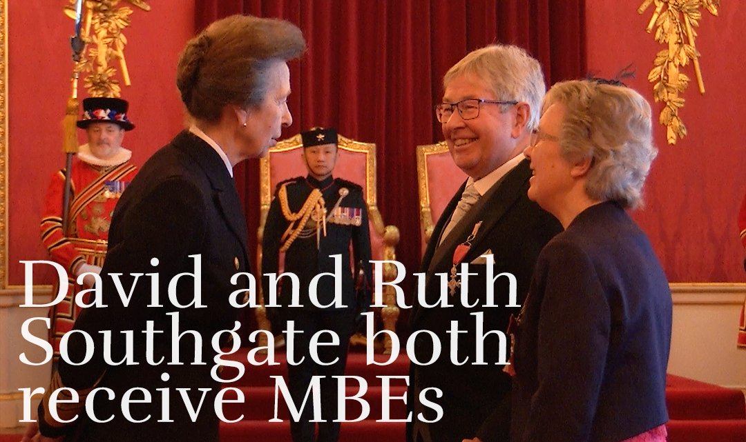 🎖️🎖️From raising funds for a defibrillator in their village, to setting up clubs for older people, David and Ruth Southgate have been supporting their community for over 50 years. In recognition of their voluntary work, David and Ruth both received MBEs from The Princess Royal: