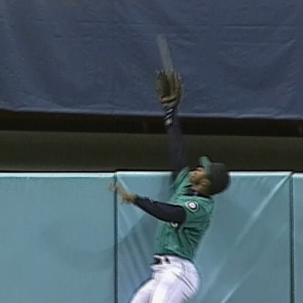 Here’s a video of Ken Griffey Jr. robbing a dinger to brighten your day