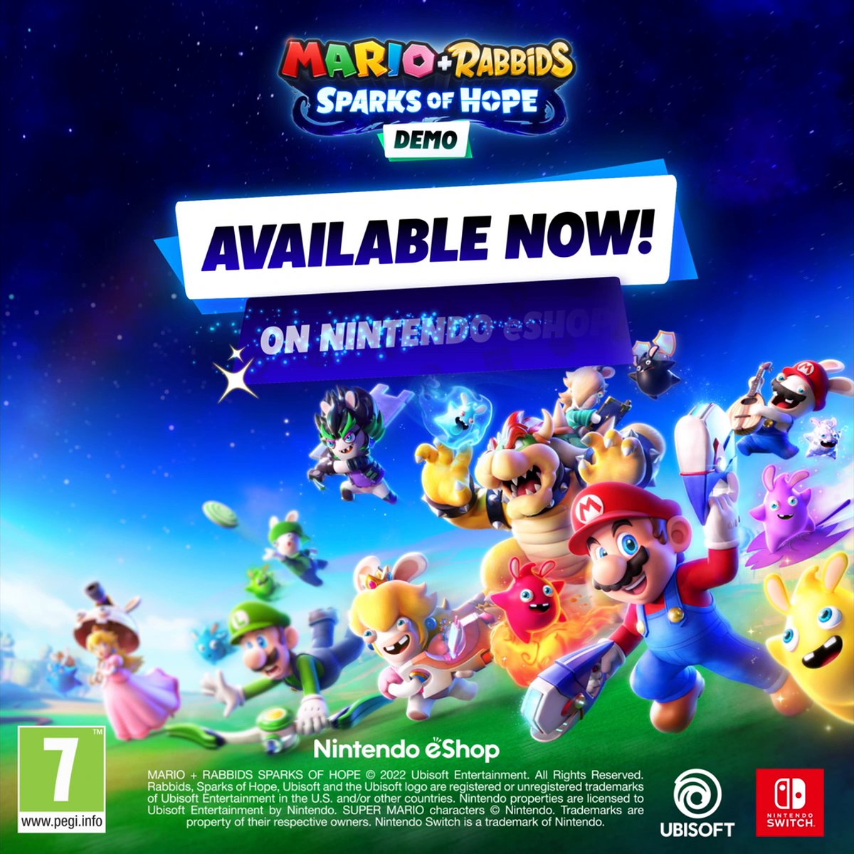 Discover the award winning #MarioRabbids Sparks of Hope for FREE with our Demo on Nintendo Switch! ✨
