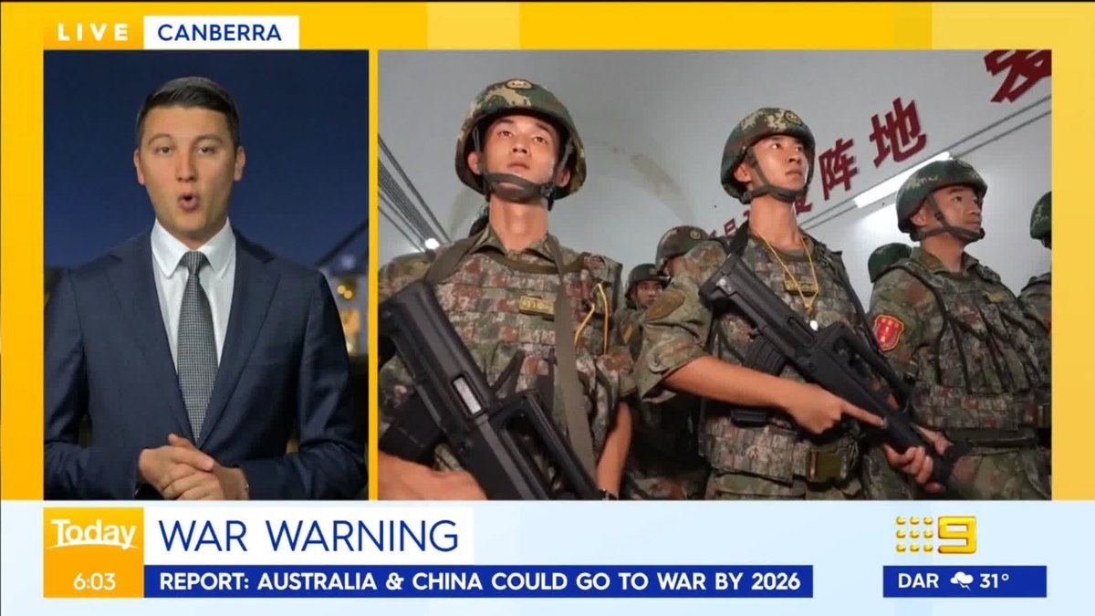 We're being warned this morning that Australia must prepare for the threat of war with China within the next three years. Reece D'Alessandro #9News