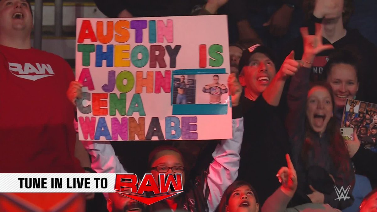 .John Cena sees your signs! #WWERaw
