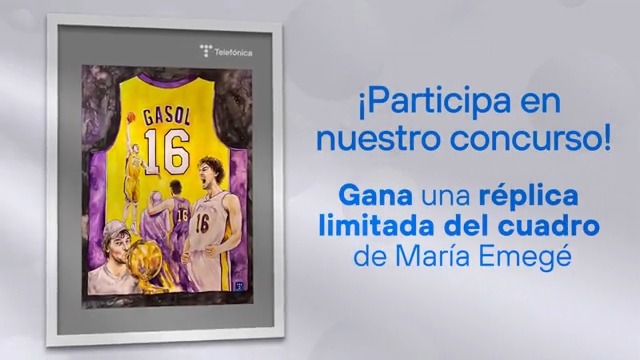 ¿Quieres tener un recuerdo de la retirada de la camiseta de los Los Angeles Lakers de nuestro embajador @PauGasol? ¡Participa en el sorteo de la acuarela conmemorativa de @mariaemege! 🔹 Haz RT 🔹 Sigue a Telefónica 🔹 Menciona a alguien que querría conseguirla #GraciasPau