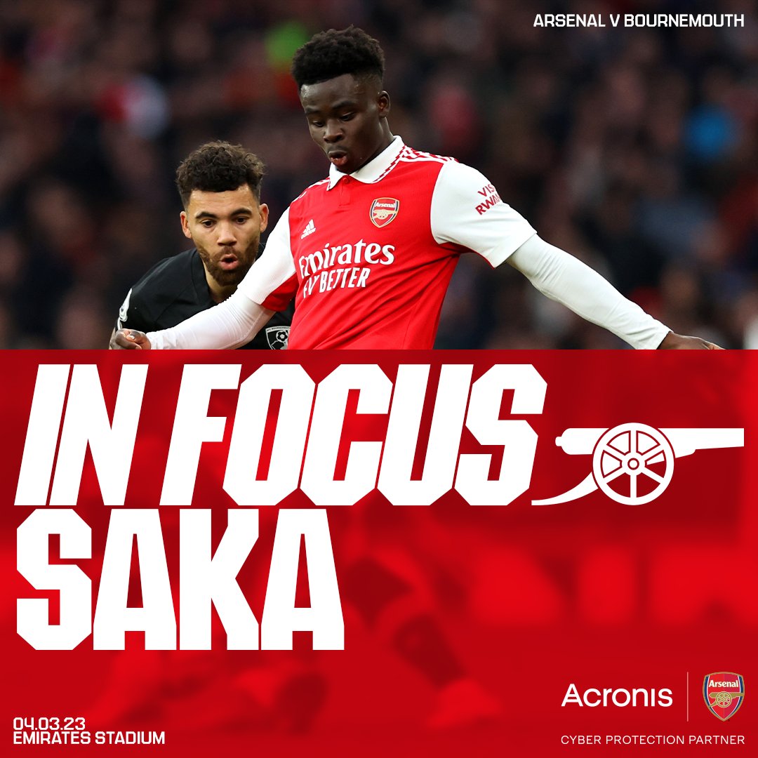 #ad Those full-time feels 🥰 🔎 Take a closer look at the best of Bukayo Saka in our dramatic win over Bournemouth 📺 Watch our latest In Focus 👇 🤝 Acronis
