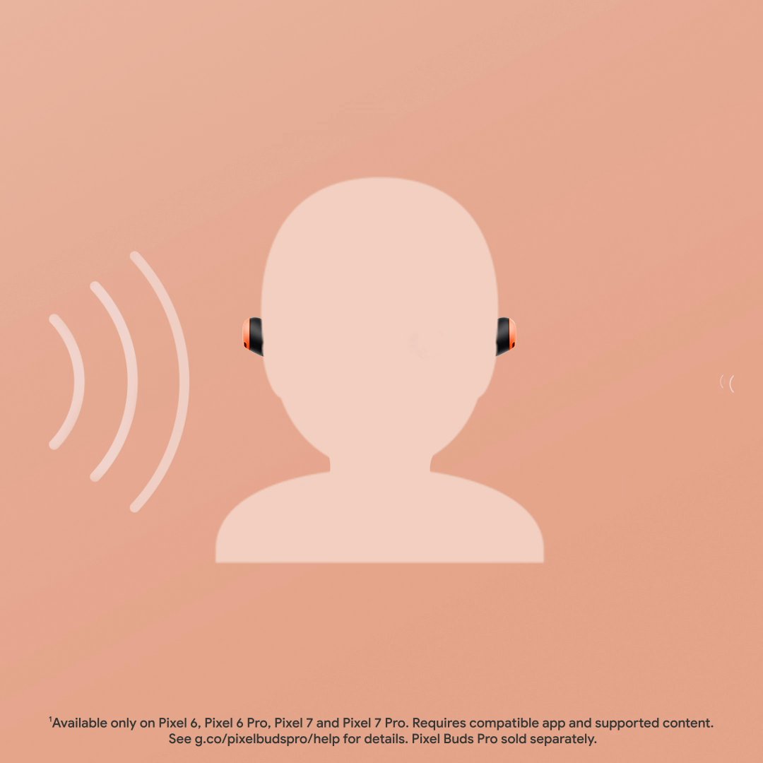Get the 🍿 ready, because your movie watching experience just got a whole lot better with spatial audio on #PixelBuds Pro.¹ 🎬 Rich cinema-style surround sound 🔊 Immersive 3D sound effects 👤 360-degree head tracking Learn more on our community post: