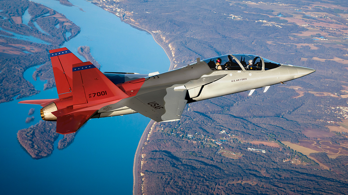 At #AFAColorado, we're talking about how testing builds trust. The T-7A #RedHawk was just tested to 150% of its load limits. That's the equivalent of a pilot pulling 7.3 Gs in a turn. Aircrew can have confidence in this advanced trainer. Let's go fly!