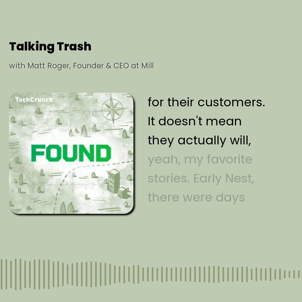 Talking trash with Matt Rogers from Mill on today's episode of Found 👀🗑️ Listen to the full episode here! 👉
