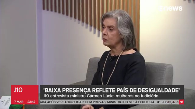 “A comunidade jurídica, em geral, continua sendo muito impermeável, ou dificilmente permeável, para a igualdade”, afirma a ministra do STF Cármen Lúcia. Confira. ➡ Assista ao #J10 com Nilson Klava: #GloboNews