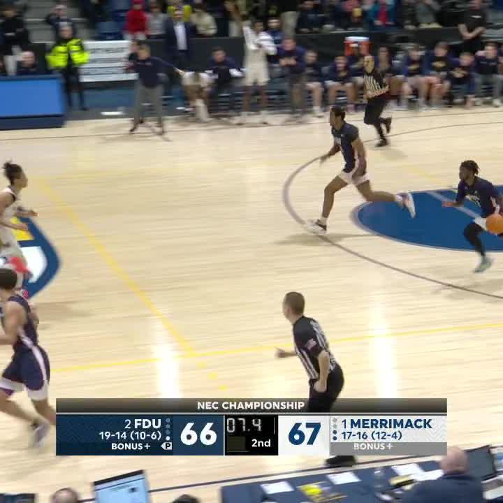 MERRIMACK WINS THE NEC TOURNAMENT‼️🏆 Despite the win, Merrimack is ineligible to represent the conference in the NCAA tournament. The team is in its fourth season of a four-year transition period to Division I.