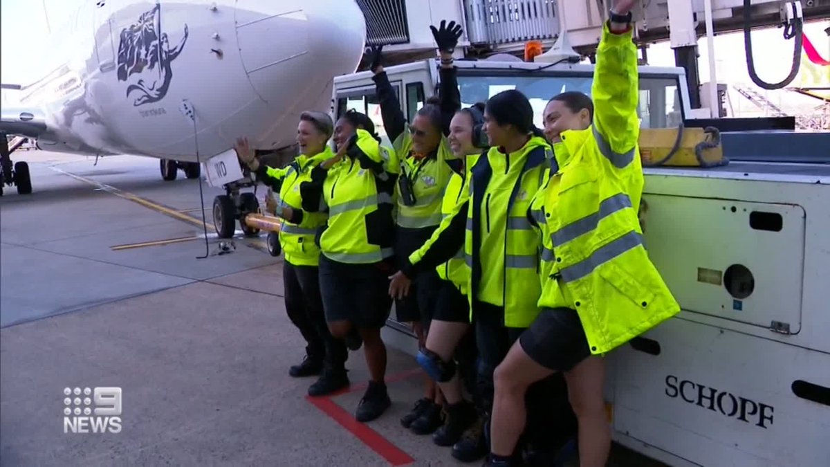 A Virgin Australia flight, crewed and handled entirely by women, has flown out of Melbourne. The plane to Brisbane was a symbolic gesture to mark International Women's Day. Heidi Murphy #9News