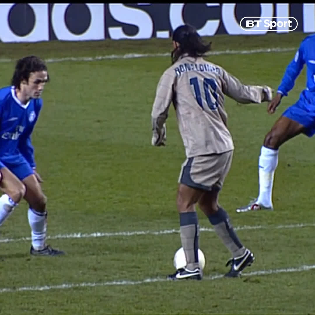 18 years ago today: A ridiculous Ronaldinho finish at Stamford Bridge. Deary me. Filthier than a badger’s toenails.