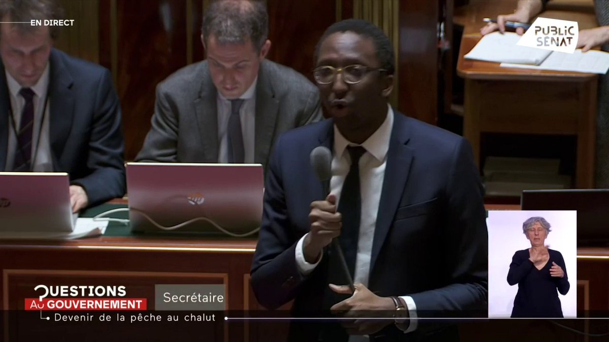 Pêche au chalut : "La France et le gouvernement sont totalement opposés à la mise en œuvre de l'interdiction des engins de fonds dans les aires marines protégées", indique Hervé Berville #QAG #DirectSénat