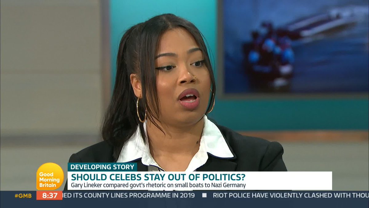 Should celebs stay out of migrant issues? terry christian argues Gary Lineker's tweet about the Government's small boats policy was 'quite harmless' while @Dominiquetaegon thinks it's 'disgusting.'