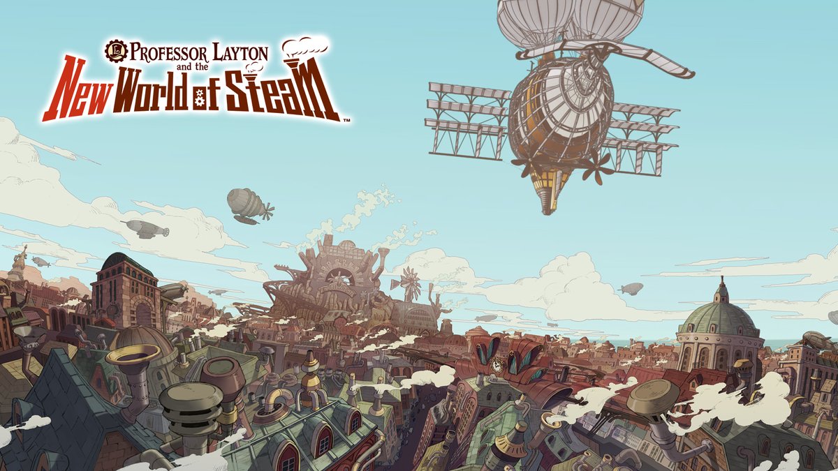 The latest video of "Professor Layton and the New World of Steam" is out now! Set one year after "Unwound Future", we visit Steam Bison, America, which has surpassed even London thanks to its advanced steam engines. Click here to see the full video →