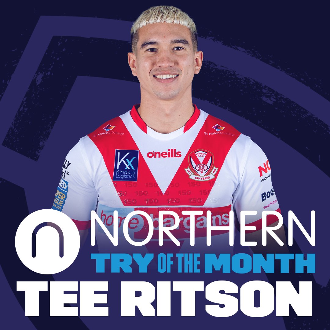 "Boy did he enjoy that one." 🙌 You've voted Tee Ritson's first #SuperLeague score for St.Helens R.F.C. as the February NORTHERN 🚆 Try of the Month 👏