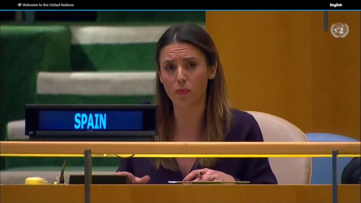 Desde la sede de la ONU en Nueva York, Irene Montero ha hablado sobre las conquistas feministas en España 👇👇
