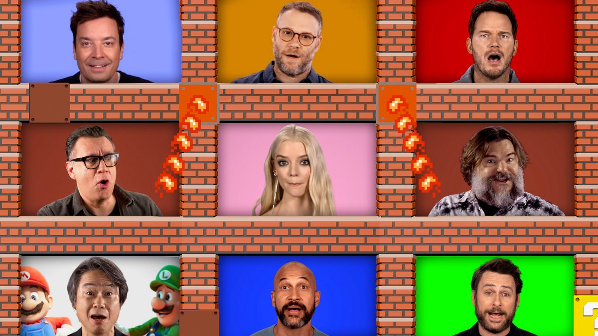 Jimmy, @TheRoots &amp; the The Super Mario Galaxy Movie cast sing an a cappella version of the Super Mario Bros. theme song! #FallonTonight #MAR10Day
