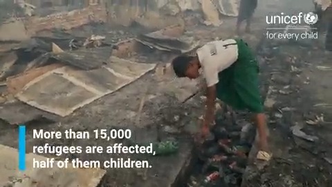 As the Rohingya refugees begin to recover and rebuild their lives after a massive fire devastated the camps in Cox’s Bazar, UNICEF and partners are on the ground providing emergency support and restoring all the services that children and their families depend on.