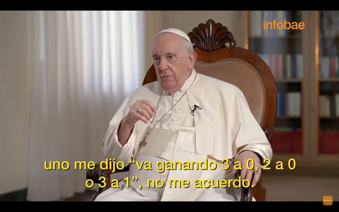 Papa Francisco saca conclusiones sobre la idiosincrasia argentina a partir de dos partidos de la Selección en el Mundial que admite no haber visto.