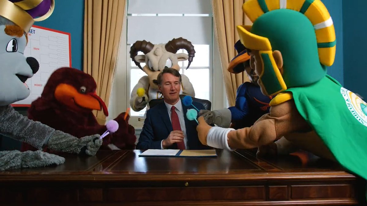 When Governor Youngkin promised to bring back the Spirit of Virginia, we didn't think he’d go this far… #MarchMadness
