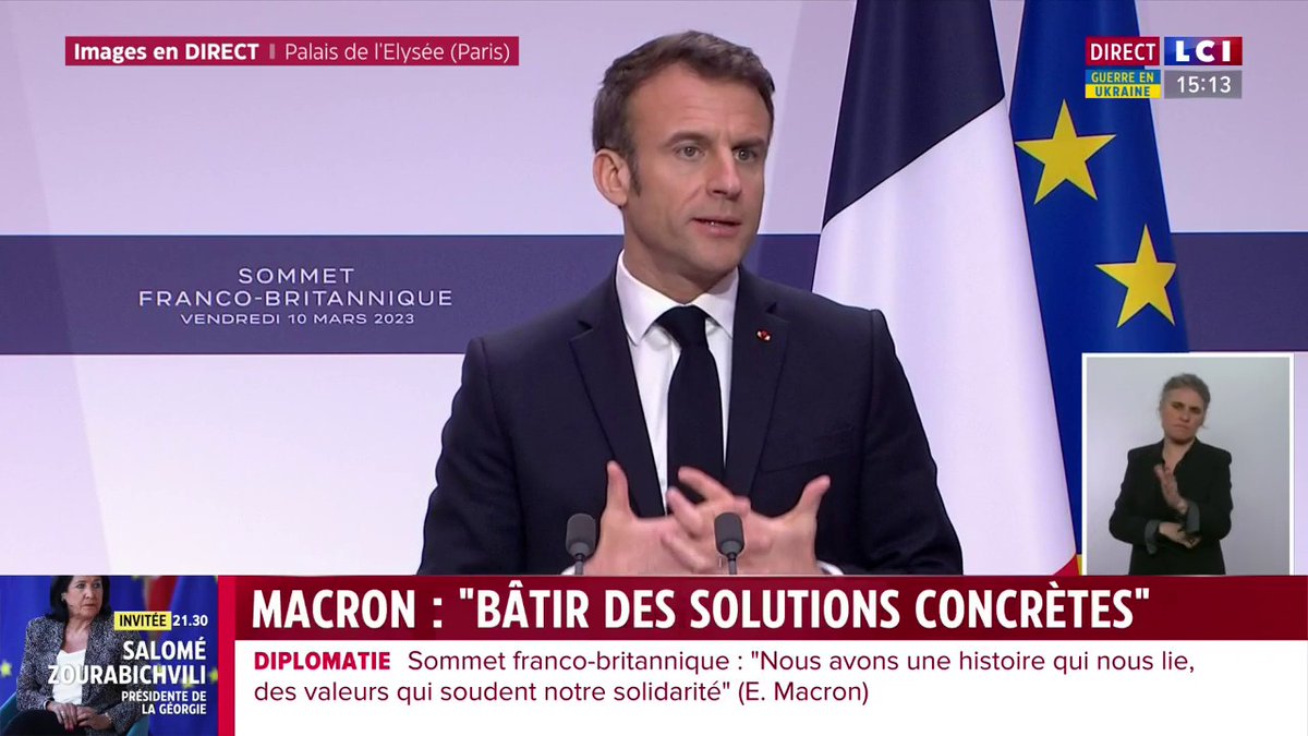 🔴🗣️ "Nous partageons la même analyse et la même volonté. La Russie ne peut ni ne doit gagner cette guerre" : Emmanuel Macron à Rishi Sunak.