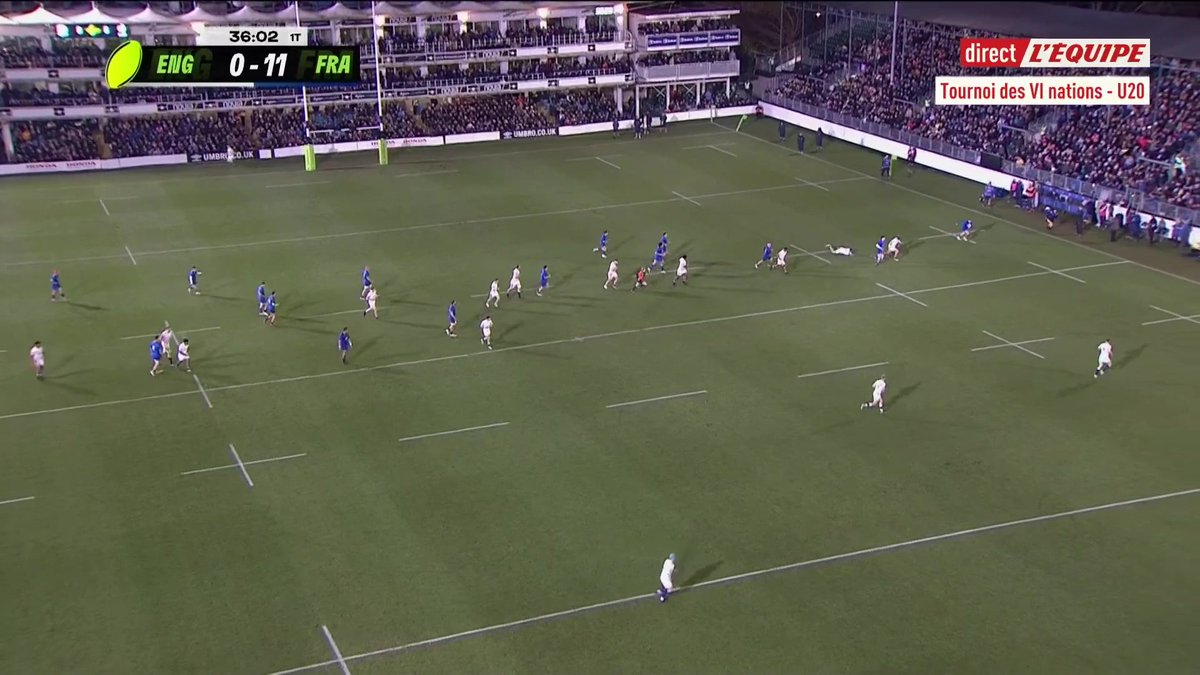 🏴🇫🇷 QUEL ESSAI DES BLEUETS !!! Au terme d'une énorme séquence de jeu, l'équipe de France punit les Anglais pour mener 13-0 Le match en direct > #lequipeRUGBY #ENGFRA