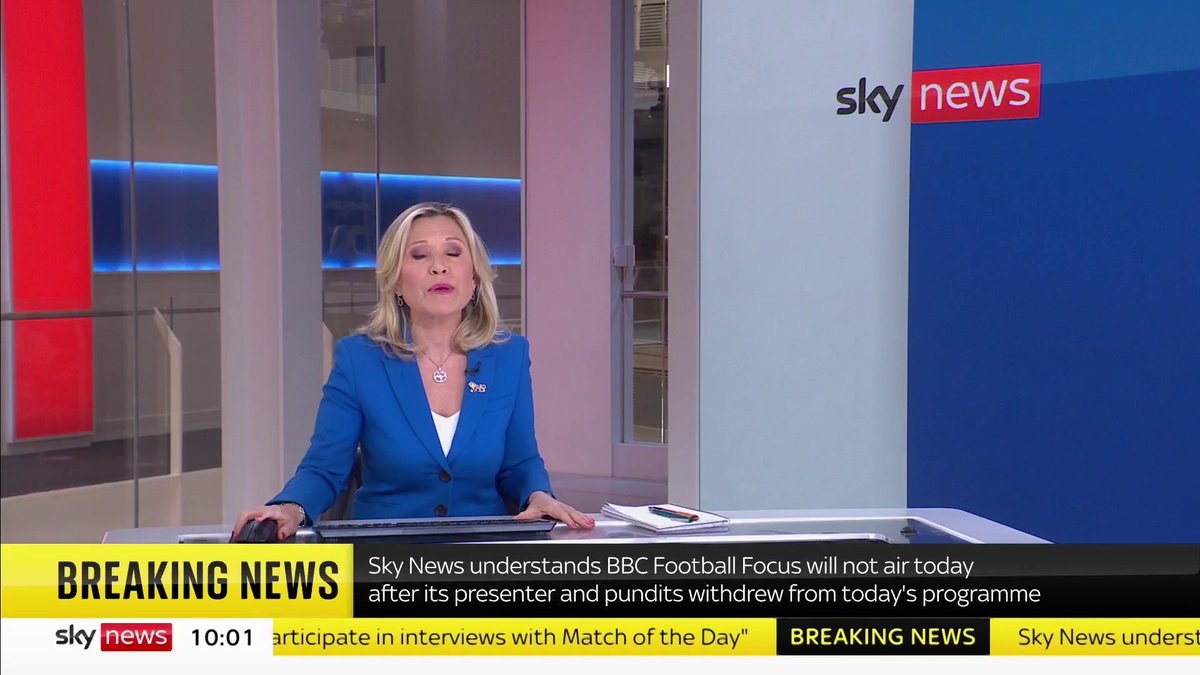 BREAKING: Sky News understands BBC Football Focus will not air today after its presenter and pundits withdrew from today's programme Latest: 📺 Sky 501, Virgin 602, Freeview 233 and YouTube