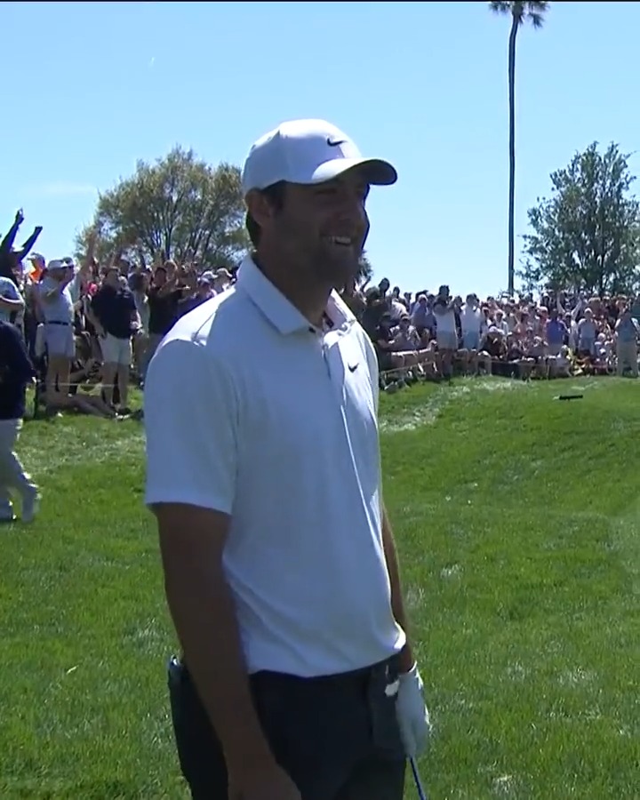 Scottie Scheffler has a bet with his caddie ted scott—Ted gets some extra cash if Scottie holes out 10 times in a year. This was Scottie’s 10th hole-out…and it’s mid-March! Great anecdote from John Wood