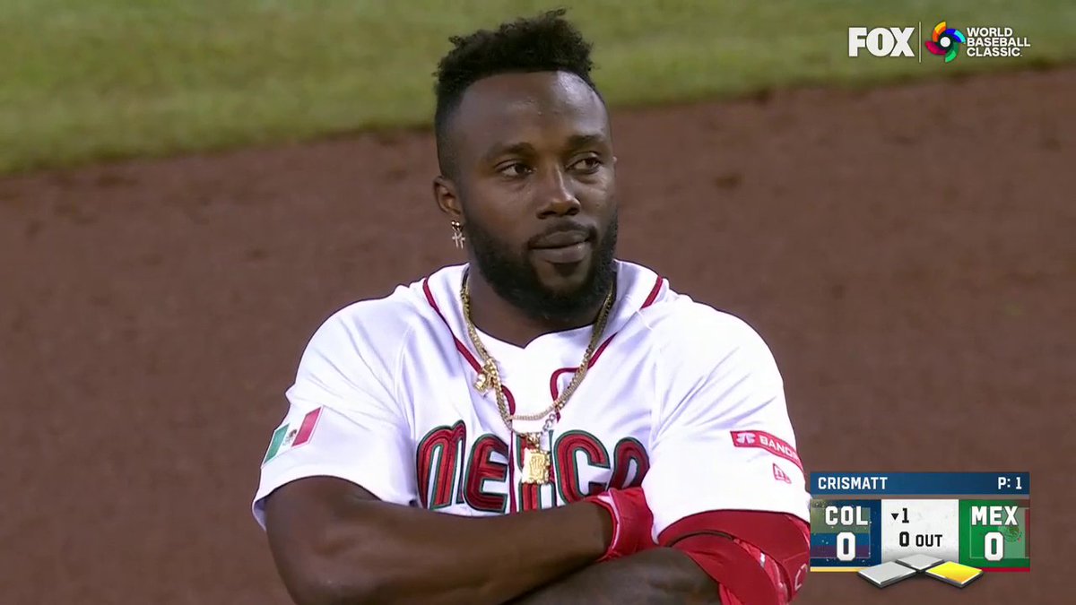 First pitch swinging, Randy Arozarena makes his WBC debut for Mexico, the country he made his home after escaping Cuba on a small boat to find a better life. Mexico means so much to him. Emotional moment. 🇲🇽