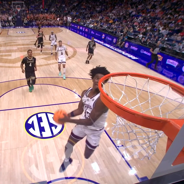 PUT HIS CHIN ON THE RIM WITH THIS WINDMILL 😱 #SCtop10 | Texas A&M Basketball