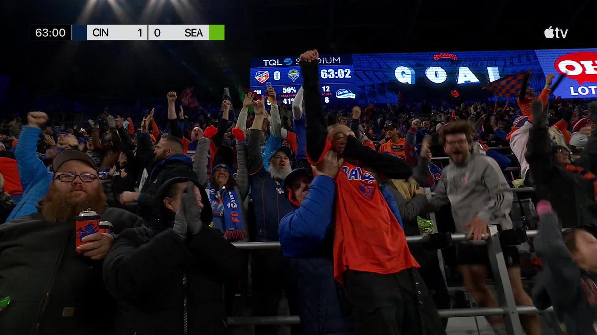 CINCY GOAL Brenner gives FC Cincinnati the lead