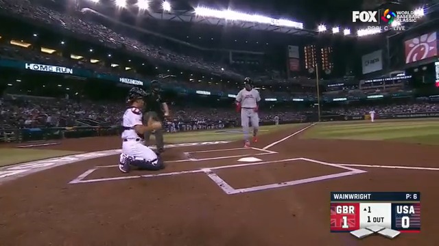 GREAT BRITAIN SOLO HOMER! Trayce Thompson gives his squad an early lead over USA! 📺: FOX and the FOX Sports App