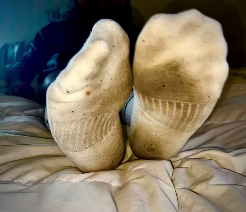 Soaked in sweat and stinky AF! 🧦🥵