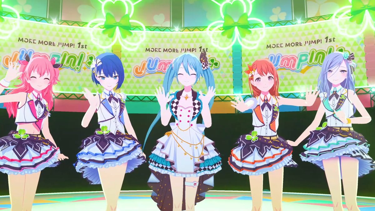 🌟コネクトライブ🌟 MORE MORE JUMP! 1st JUMPIN!☘️ 公演まであと一週間🎶 出演メンバーからみなさんへメッセージが届いています✨ チケットはゲーム内バーチャルライブ待合エリアの「チケットショップ」にて購入することが可能です🎶 ※詳細はお知らせをご確認ください #プロセカ