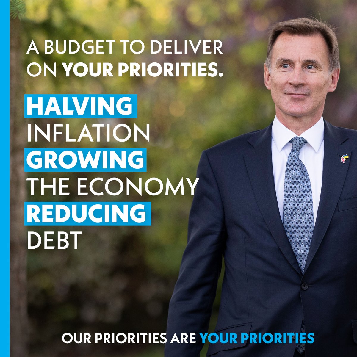 On Wednesday, Sir Jeremy Hunt MP will outline our Conservatives plan to get more people into work, halve inflation, grow the economy and reduce debt