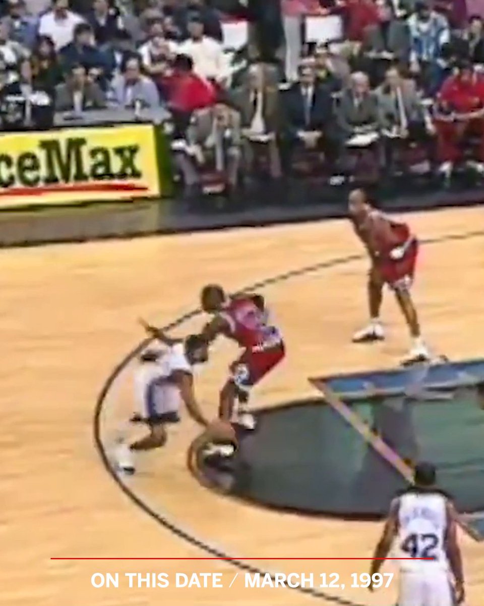 Rookie Allen Iverson really crossed up Michael Jordan 26 years ago today 😱